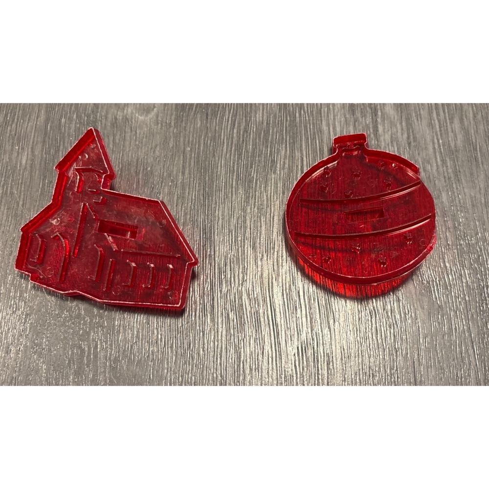 Vintage HRN Christmas Cookie Cutters Original Red Clear Made in U.S.A. Set-16 - Picture 13 of 16